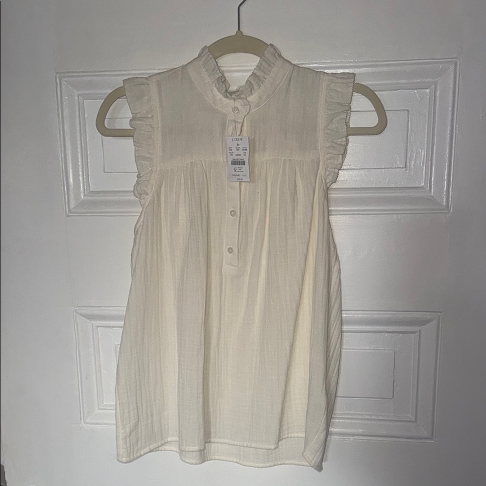 J. Crew Ivory Sleeveless Blouse